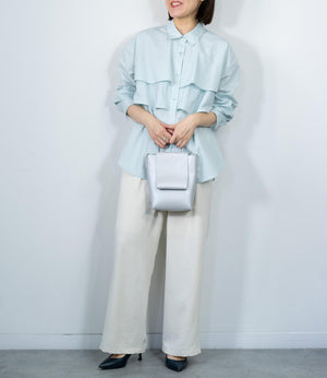 レイヤードライクダブルフリルシャツ