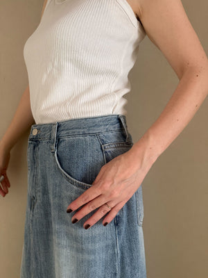 サマーロングデニムスカート