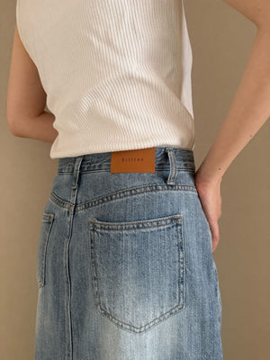 サマーロングデニムスカート