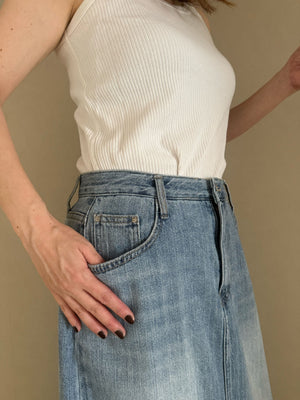 サマーロングデニムスカート