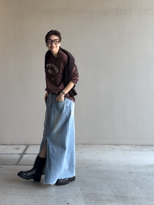 サマーロングデニムスカート