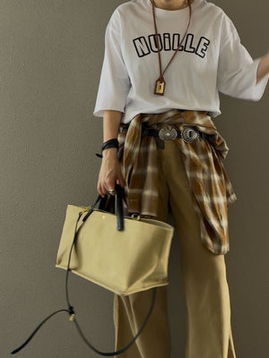 レザーハンドルキャンバストート