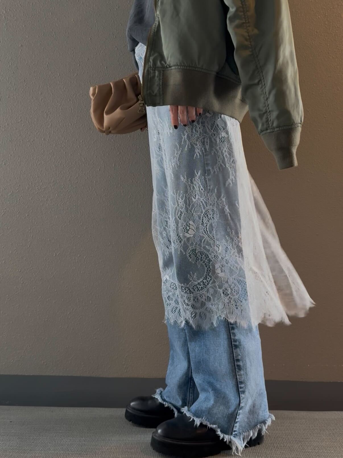 レイヤードエプロンスカート