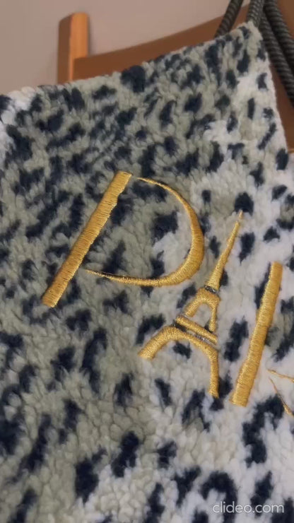 PARISボアバッグ（レオパ.黒）