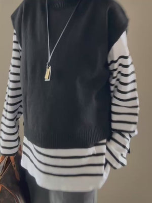 タートルネックスリットベスト