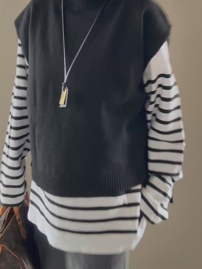 タートルネックスリットベスト