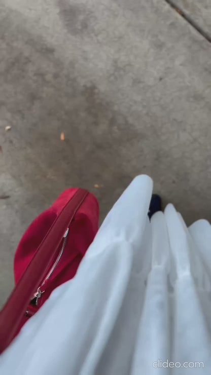 赤スエードバッグ