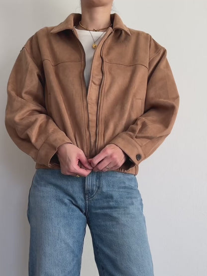 ルーズフィットスエードブルゾン