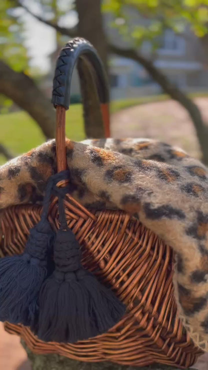 レオパード柄ボアマフラースカーフ