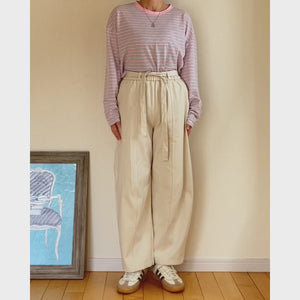ベルト付きコットンカーブパンツ