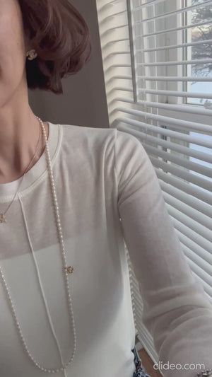 ウール混シアーTシャツ