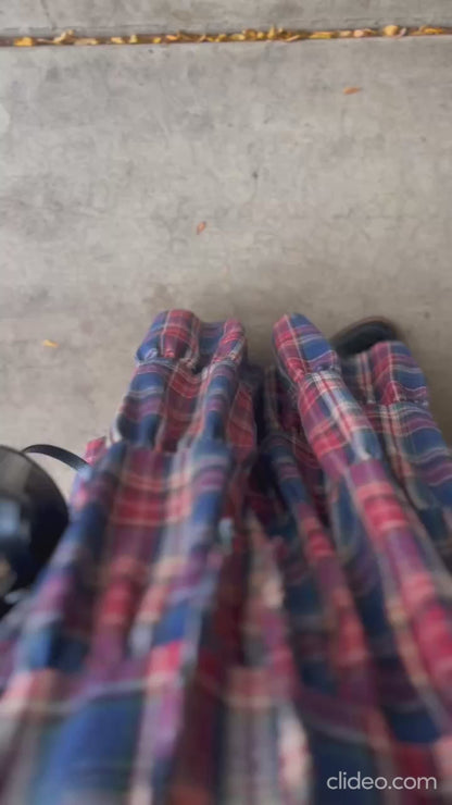 くすみタータンチェックティアードスカート