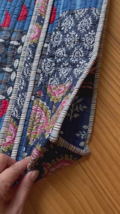 ブロックプリント パッチワークバッグ