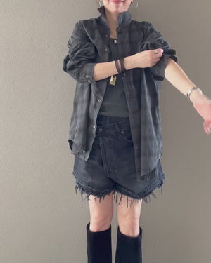 ピグメントチェックシャツ