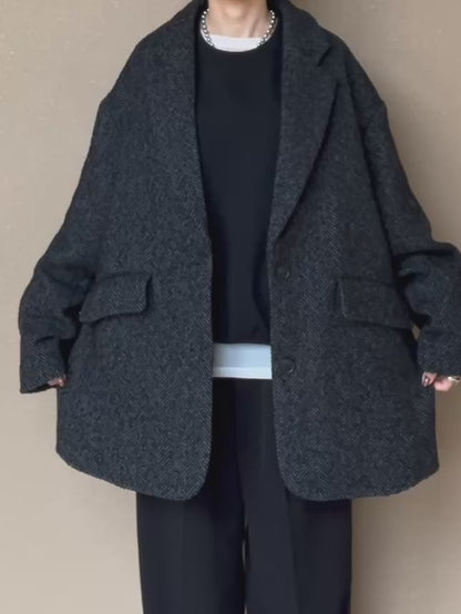 ヘリンボーンジャケットコート