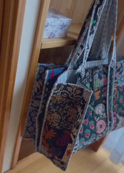 ブロックプリント パッチワークバッグ