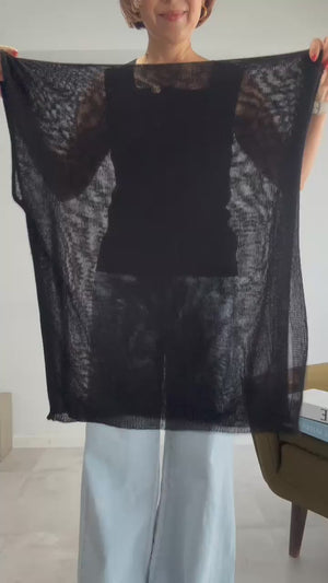 リネンニットケープ