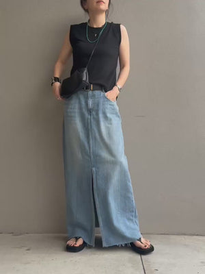 サマーロングデニムスカート