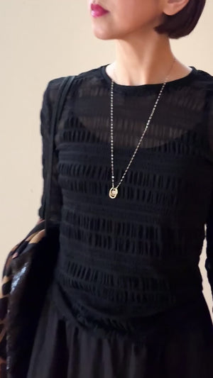 シャーリングシアーカットソー
