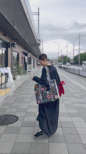 ブロックプリント パッチワークバッグ