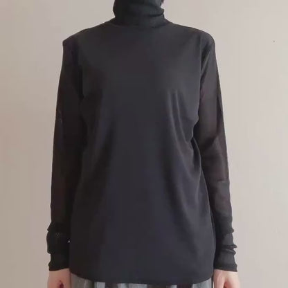 パワーネットフロントダブルハイネックプルオーバー