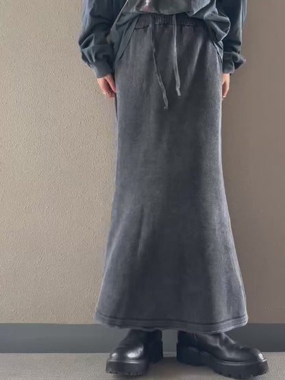 ヴィンテージウォッシュニットスカート