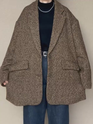 ヘリンボーンジャケットコート