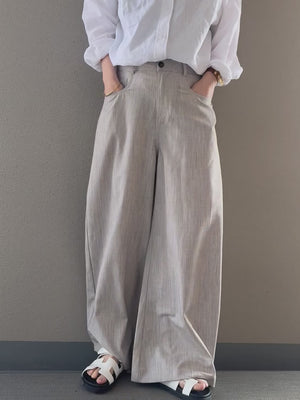 リネンワイドスラックス