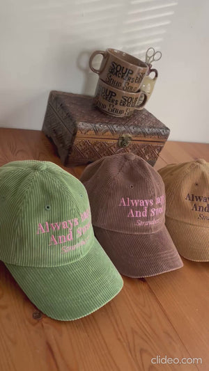 コーデュロイ刺繍ロゴキャップ