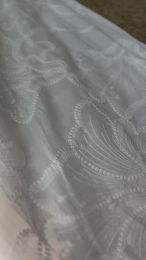 花刺繍コットンパンツ