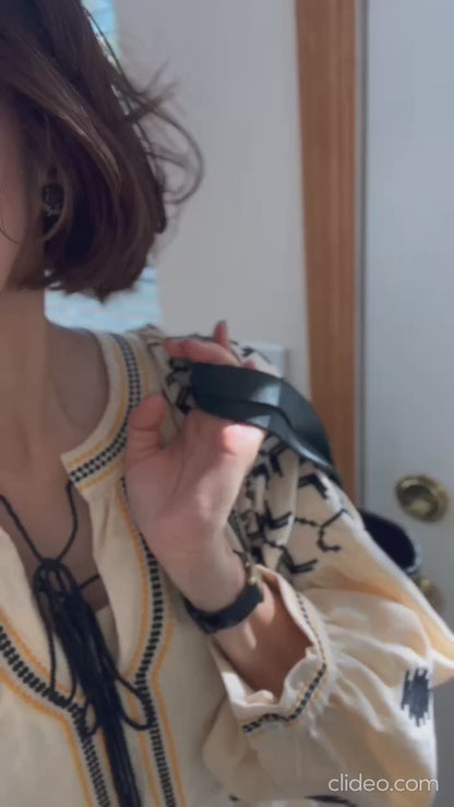 タッセルフォークロア刺繍ワンピース