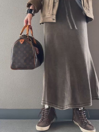 ヴィンテージウォッシュニットスカート