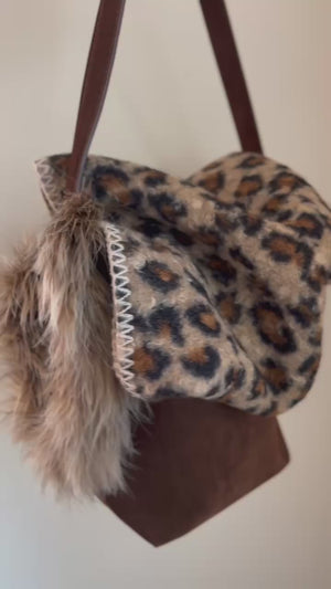 レオパード柄ボアマフラースカーフ