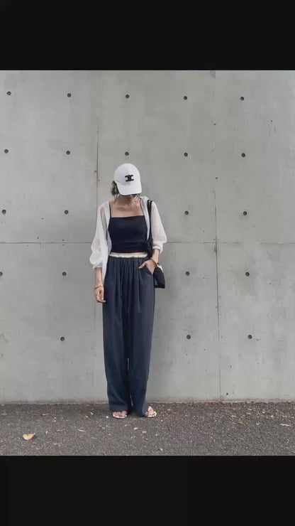 ダブルウエストリラックスパンツ