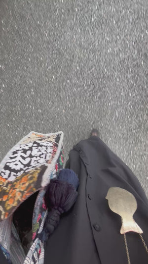 ブロックプリント パッチワークバッグ