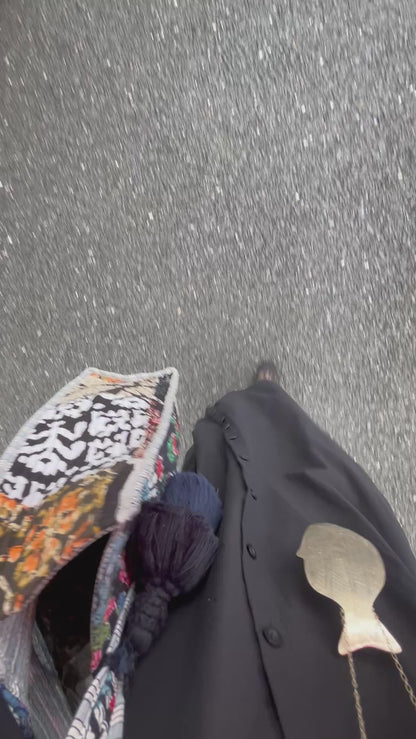 ブロックプリント パッチワークバッグ