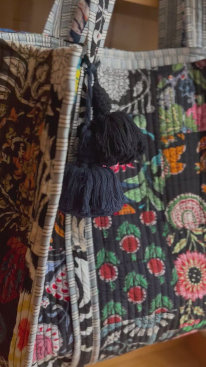 ブロックプリント パッチワークバッグ