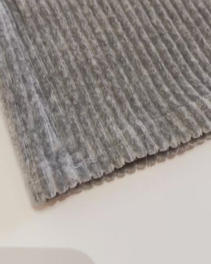 ベロア調リブフレアパンツ