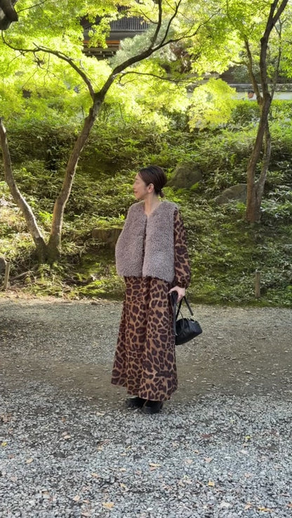 レオパード柄ロングワンピース
