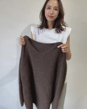 ウール混ショール付きニット