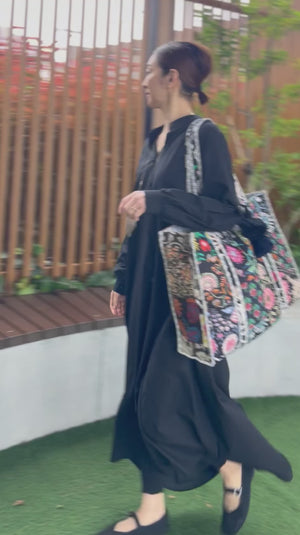 ブロックプリント パッチワークバッグ