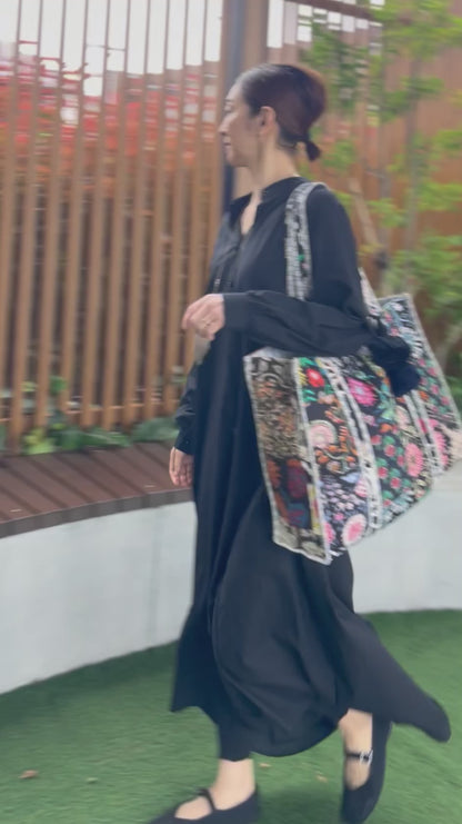 ブロックプリント パッチワークバッグ