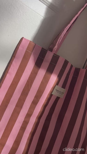PINK&BROWNストライプバッグ