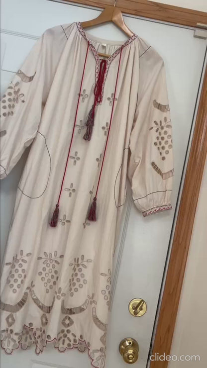 クルーエル刺繍ボヘミアンワンピース