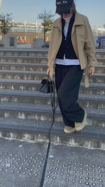 バックボタントレンチジャケット