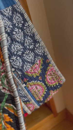 ブロックプリント パッチワークバッグ