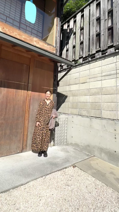 レオパード柄ロングワンピース