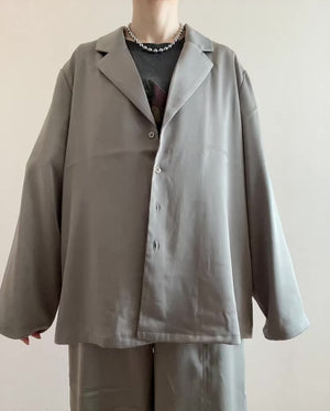 サテンライク テーラージャケットシャツ