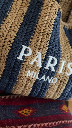 PARISストライプ メッシュトート