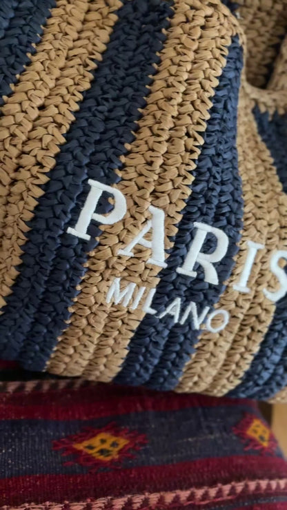 PARISストライプ メッシュトート